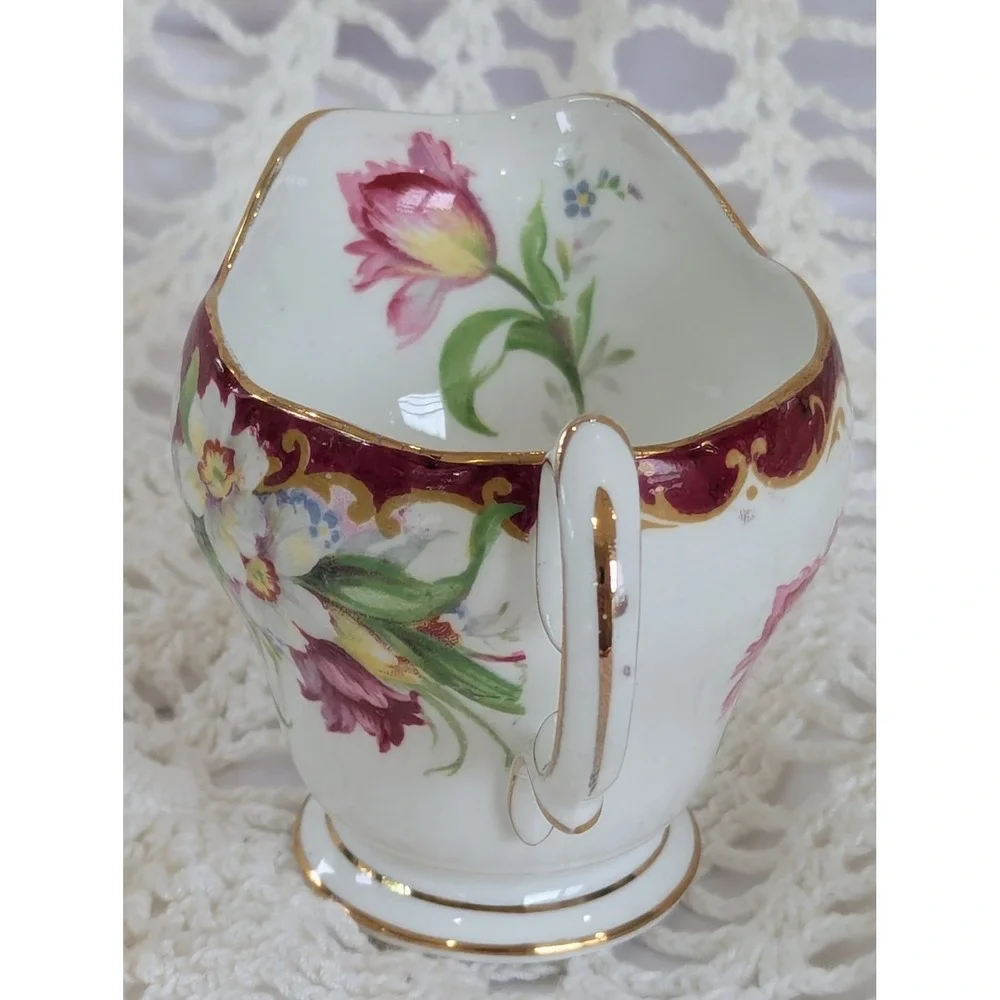 Bell China Narcissus Creamer Sugar Bowl Set Fine Bone China Made in England